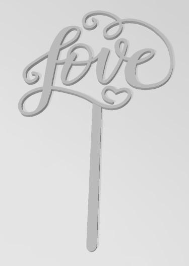 DIA DE LOS ENAMORADOS TOPPER 02 LOVE - DISPONIBLE SVG