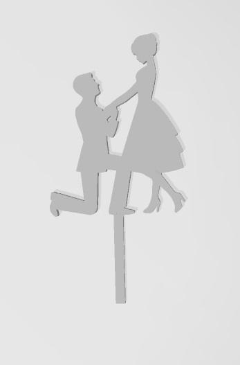 DIA DE LOS ENAMORADOS TOPPER 01 PEDIDO DE MANO - DISPONIBLE SVG