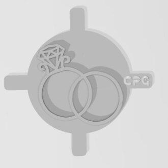 BODA ANILLOS DE BODA CON DIAMANTE MARCADOR para 6 cm - DISPONIBLE SVG