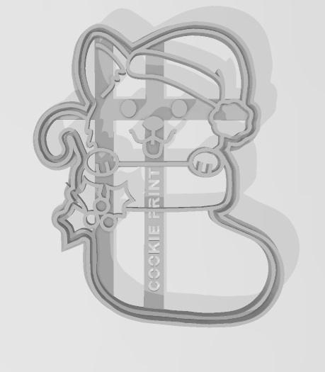 NAVIDAD BOTA CON PERRITO CORTANTE MARCADOR de 7 cm