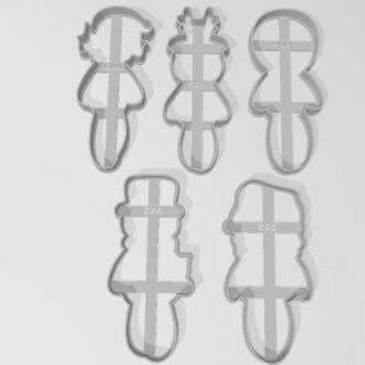 NAVIDAD FIGURAS ALARGADAS x 5 piezas CONTORNO de10 cm