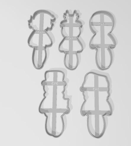 NAVIDAD FIGURAS ALARGADAS x 5 piezas CONTORNO de10 cm