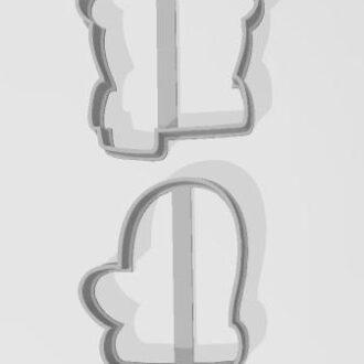 NAVIDAD OSITO y MANOPLA CONTORNO de 4 cm set x 2 piezas