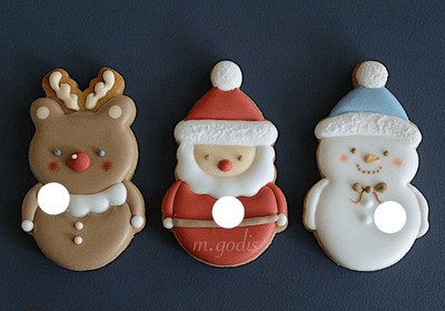 NAVIDAD RENO- PAPA NOEL- MUÑECO DE NIEVE CONTORNO de 8 cm set x 3 piezas - Imagen 2