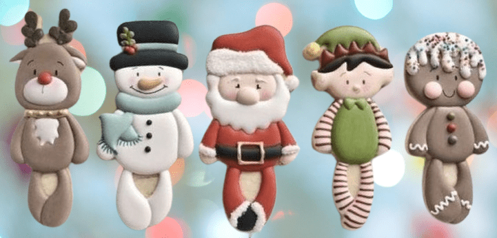 NAVIDAD FIGURAS ALARGADAS x 5 piezas CONTORNO de10 cm - Imagen 3