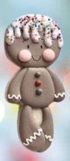 NAVIDAD FIGURA ALARGADA JENGIBRE CONTORNO 10 cm - Imagen 3