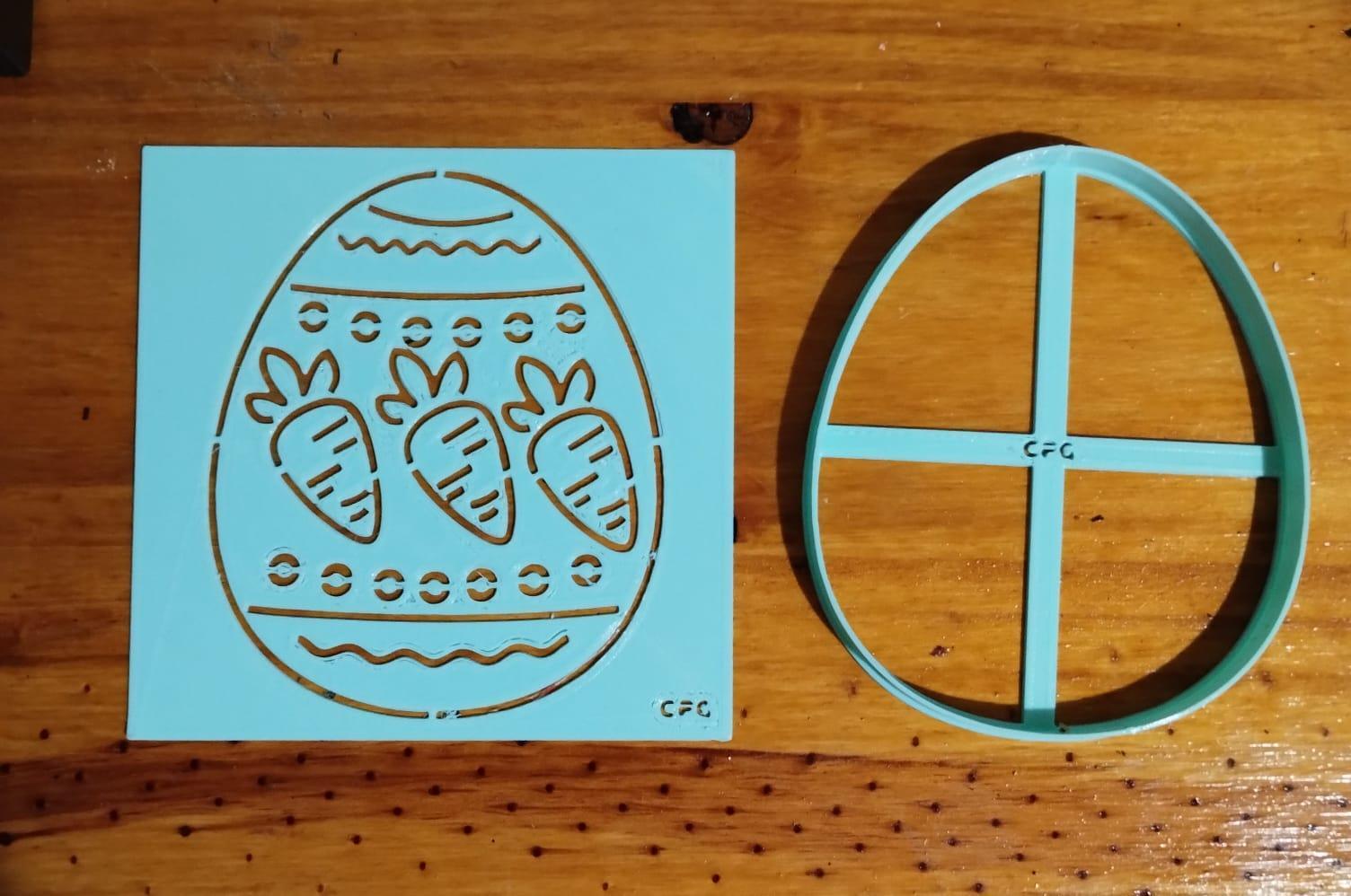 PASCUAS HUEVO DE PASCUA STENCIL con cortante 12 cm - Imagen 2
