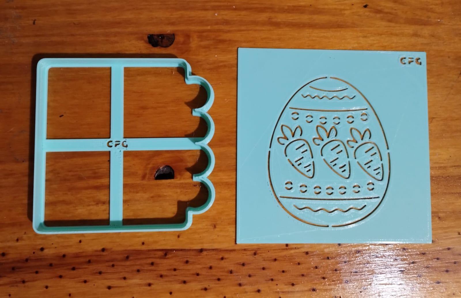 PASCUAS HUEVO DE PASCUA v2 STENCIL con cortante 12 cm - Imagen 2