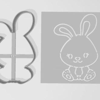 PASCUAS CONEJO 12 STENCIL con cortante de 12 cm