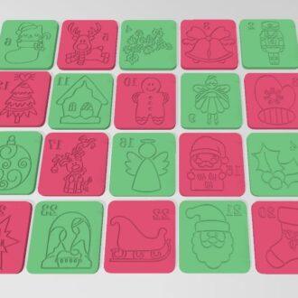 CALENDARIO DE ADVIENTO 25 piezas SELLITOS BAJO RELIEVE