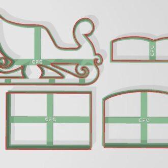 NAVIDAD TRINEO 3D COLLAGE piezas sueltas